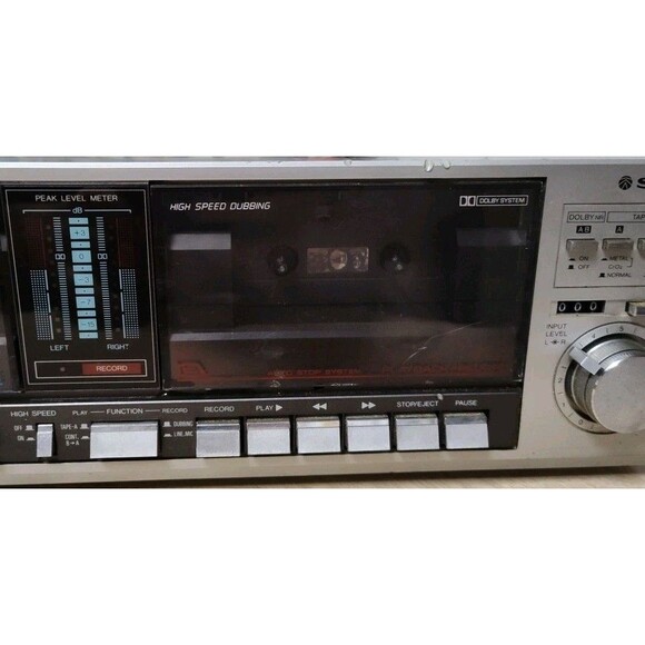 Vintage Sanyo RD W55 Double Stereo Cassette Deck Tape Player Powers On-Parts - Picture 3 of 10